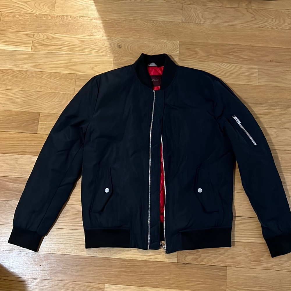 Zara Men’s Bomber Jacket : Size L : Color Navy Blue